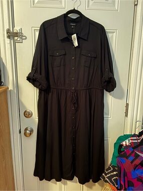 Torrid Midi Challis Shirt Dress